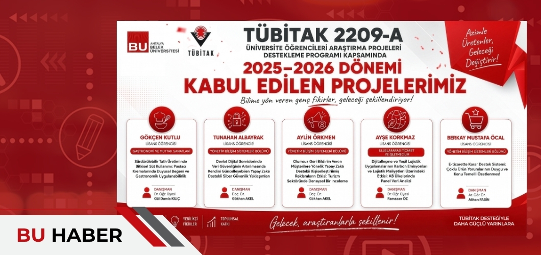 Antalya Belek Üniversitesi Öğrencilerinden TÜBİTAK 2209-A Başarısı